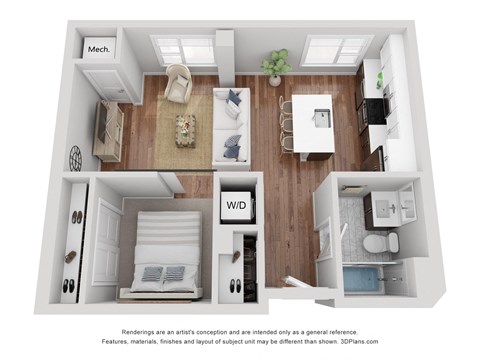 The S5 Unit is a 1 Bed 1 Bath floor plan at